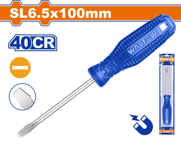 DESTORNILLADOR PLANO 1/4""X 4" AZUL FUNDA