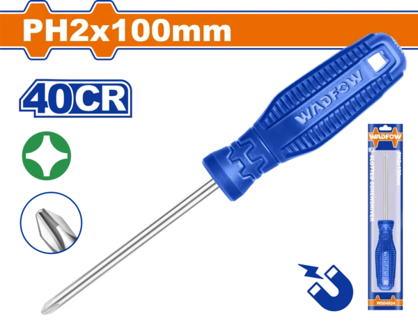 DESTORNILLADOR ESTRELLA DE 1/4" X 4" AZUL FUNDA PH2