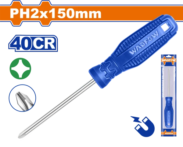 DESTORNILLADOR ESTRELLA 1/4"X 6" AZUL FUNDA PH2