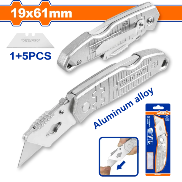 ESTILETE METALICO ALUMINIO CON REPUESTOS 1+5 61MM X 19MM