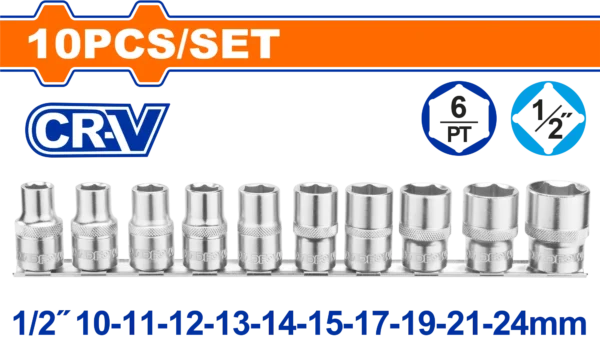 JUEGO DE DADOS 10PCS 1/2"