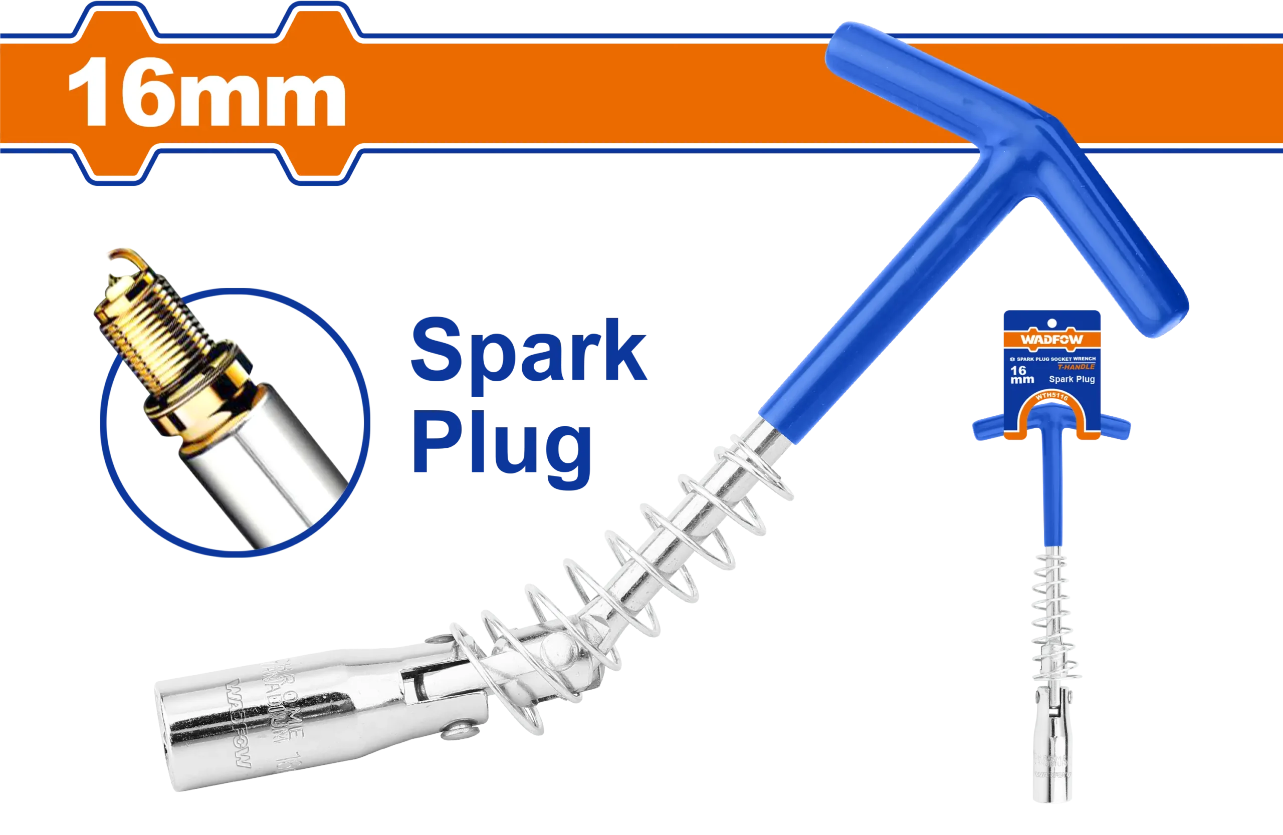 LLAVE DE BUJIAS CON MANGO EN T 16MM