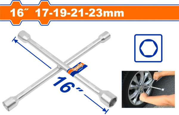 LLAVE RUEDA TIPO CRUZ 17-19-21-23MM X 1/2"