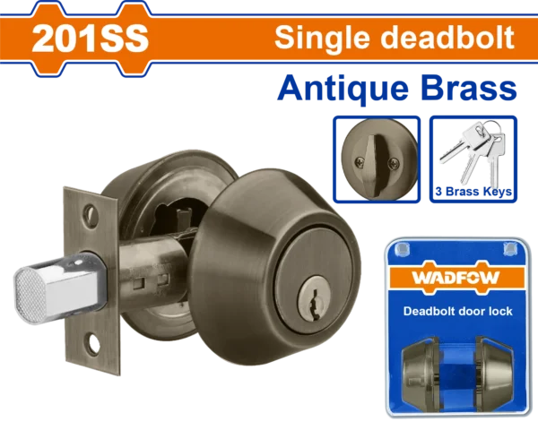 CERRADURA CERROJO ACERO INOXIDABLE BRONCE ANTIGUO LLAVE/SEGURO