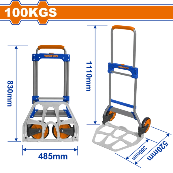 COCHE DE MANO PLEGABLE ACERO 100KGS WADFOW