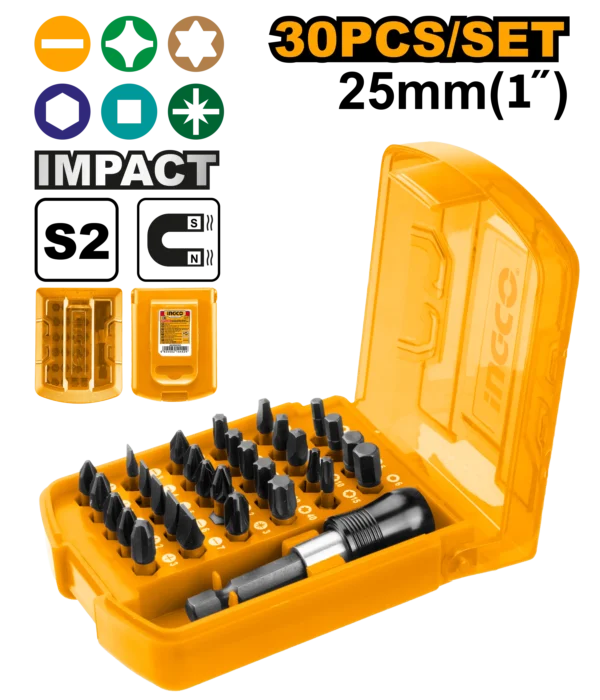 JUEGO DE 30 PUNTAS DE DESTORNILLADOR DE IMPACTO 25MM
