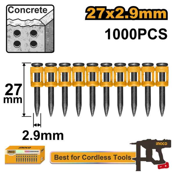 CLAVOS DE CONCRETO 27MM 1000PCS
