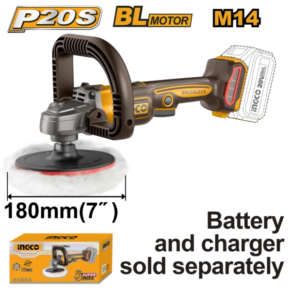 PULIDORA INALAMBRICA 180MM BL 20V 2500RPM