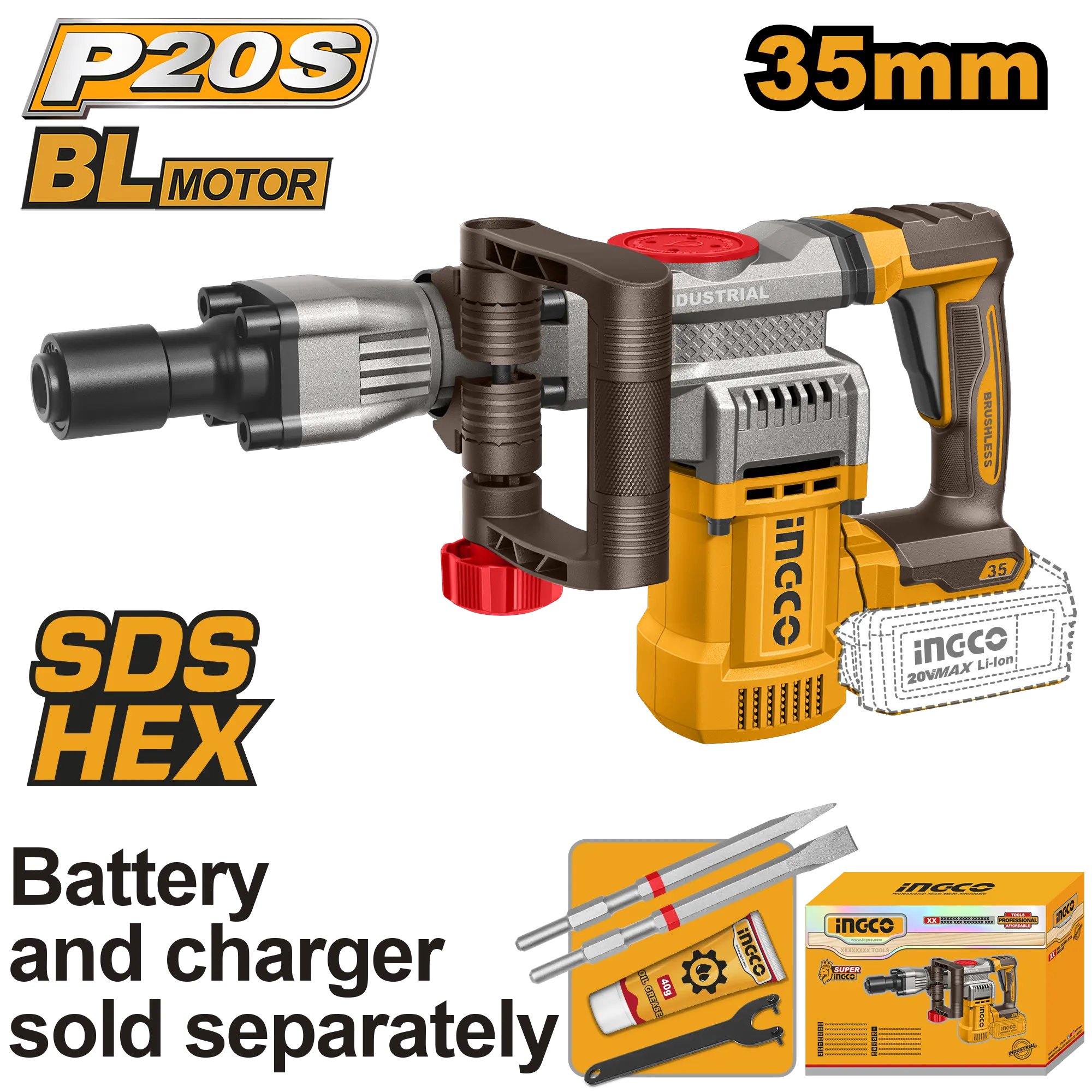 DEMOLEDOR INALAMBRICO BL 20V 16J INGCO
