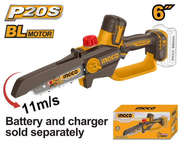 MOTOSIERRA DE IONES DE LITIO 6" BL 20V 11M/S