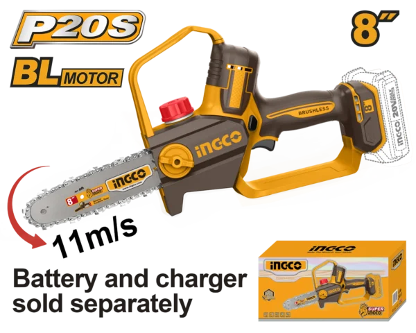 MOTOSIERRA DE IONES DE LITIO 8" BL 20V 11M/S