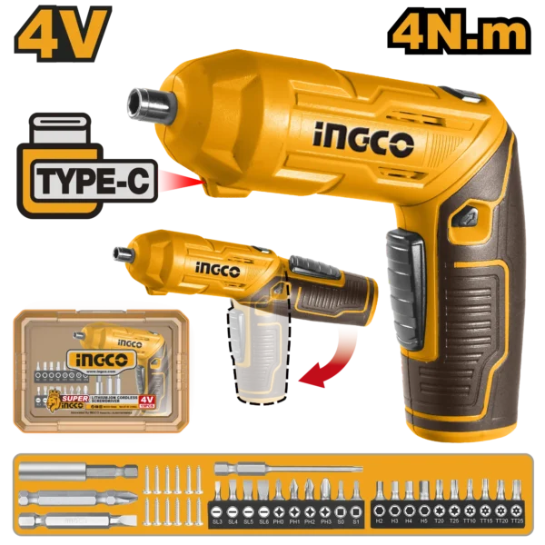DESTORNILLADOR INALAMBRICO 1/4" 4V 4N.M 24PCS/SET