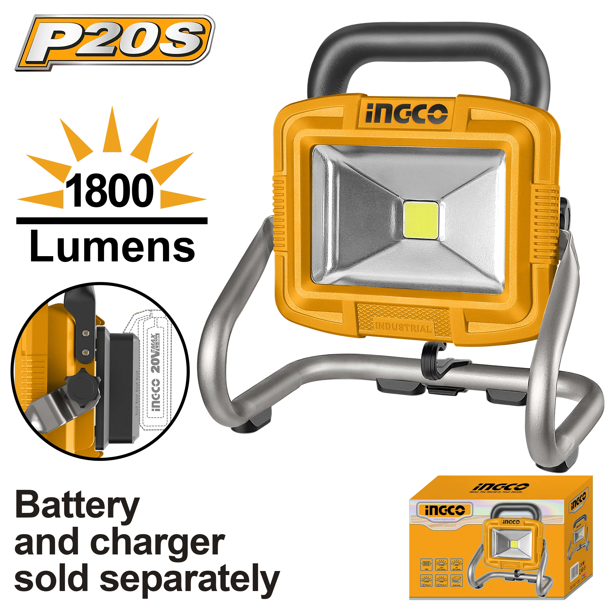 REFLECTOR LED INALAMBRICO 1800LM 20V INGCO