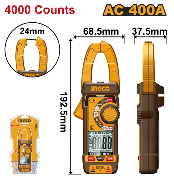 PINZA AMPERIMETRICA DIGITAL 4000 CUENTAS