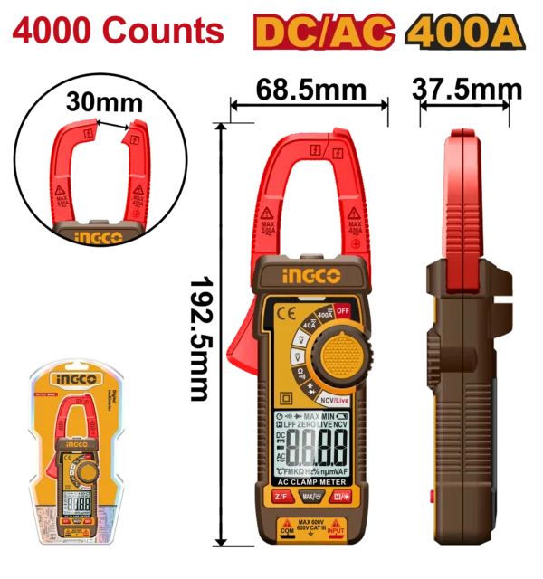 PINZA AMPERIMETRICA DIGITAL 4000 CUENTAS INDUSTRIAL