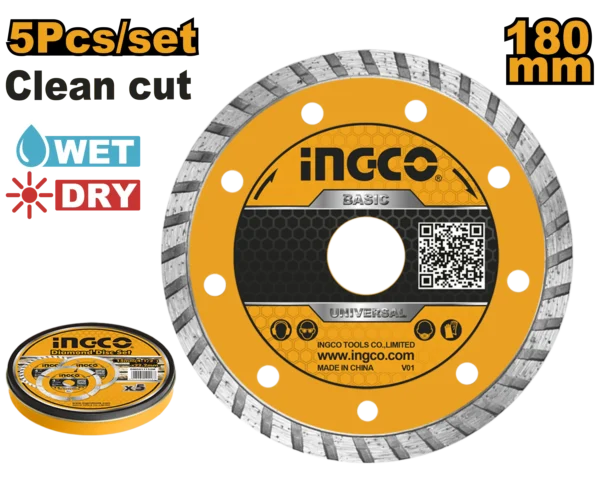 SET DISCO DE DIAMANTE TURBO 5 PIEZAS / CAJA DE METAL