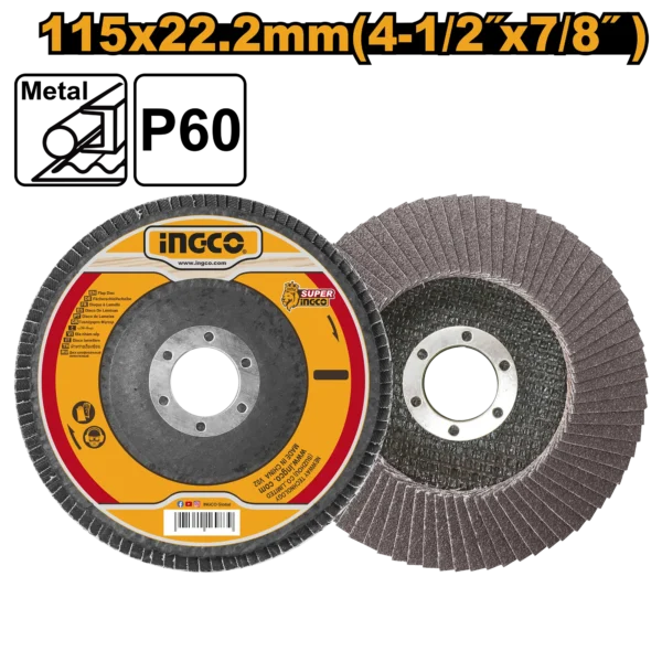 DISCO FLAP 115X22.2MM 4-1/2"X7/8" GRIT60