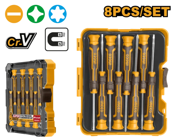 SET DESTORNILLADORES PRECISION 8PCS INDUSTRIAL