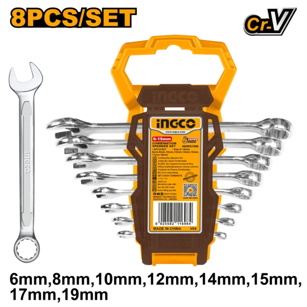 SET LLAVES BOCA-CORONA 8PCS INDUSTRIAL