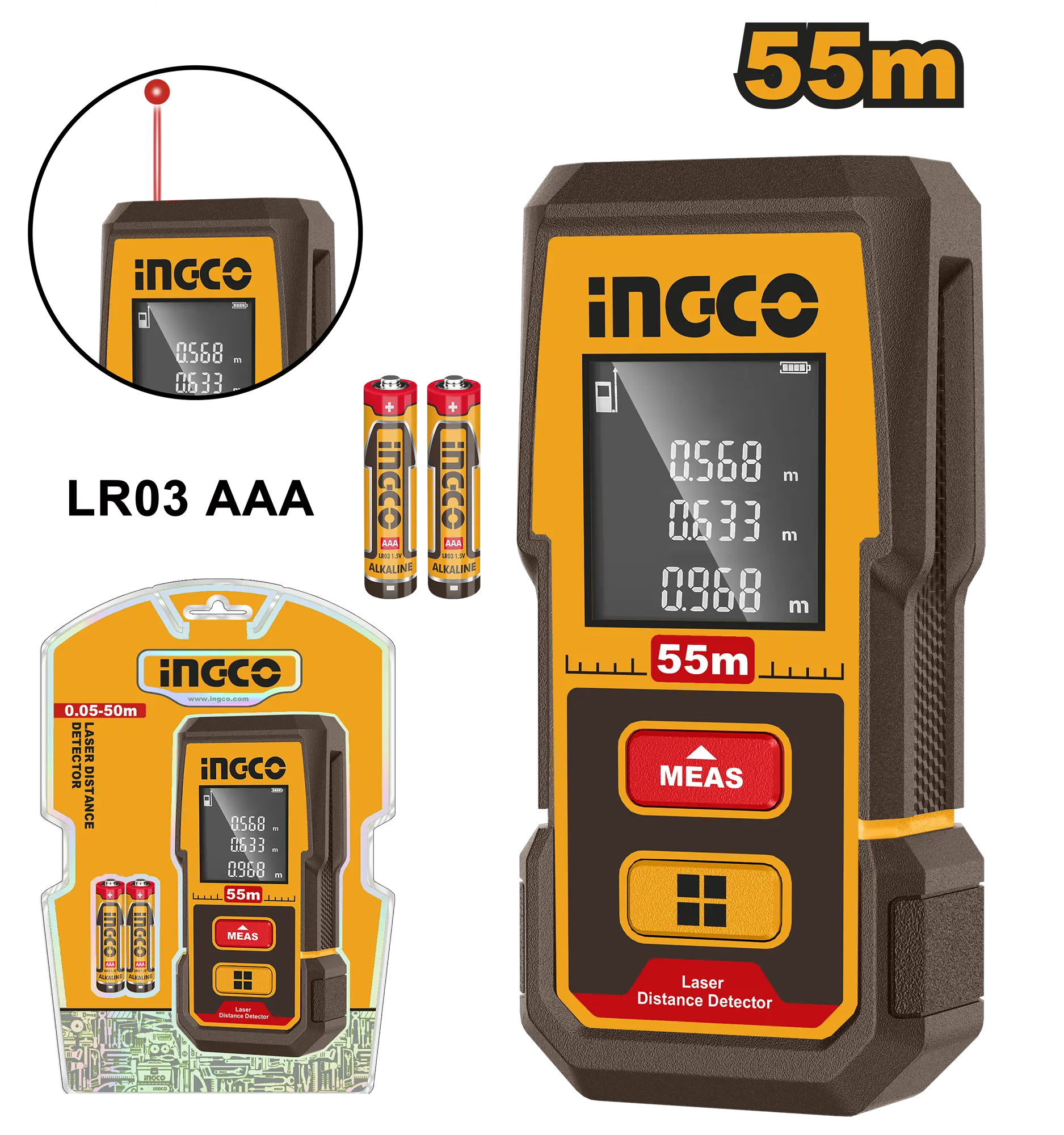 MEDIDOR DE DISTANCIA LASER 55M INDUSTRIAL