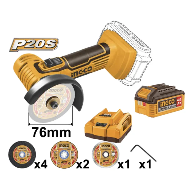 KIT MINI AMOLADORA 3'' 20V