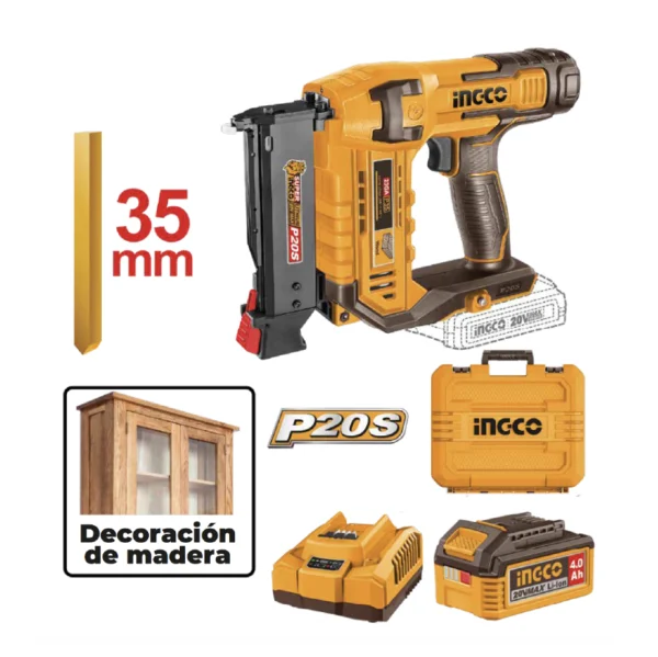 KIT CLAVADORA INALAMBRICA DE IONES DE LITIO 10-35MM 20V