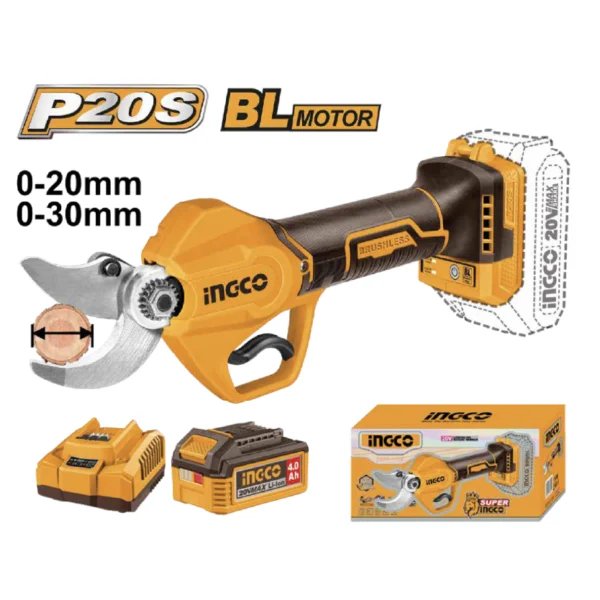 KIT TIJERA DE PODAR INALAMBRICA 30MM BL 20V