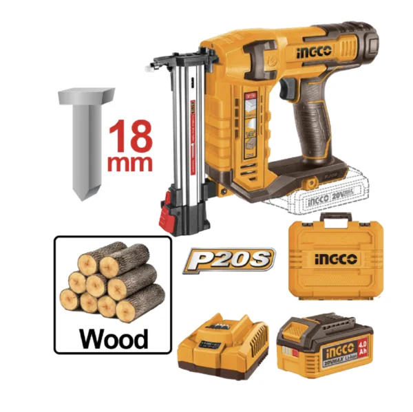 KIT CLAVADORA INALAMBRICA DE IONES DE LITIO 18MM 20V INGCO