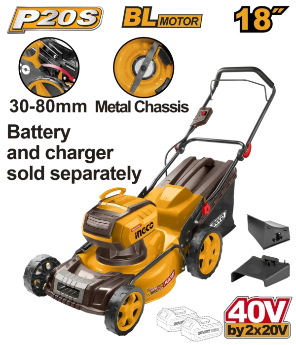 PODADORA DE CESPED DE IONES DE LITIO 18" BL 40V 2800RPM