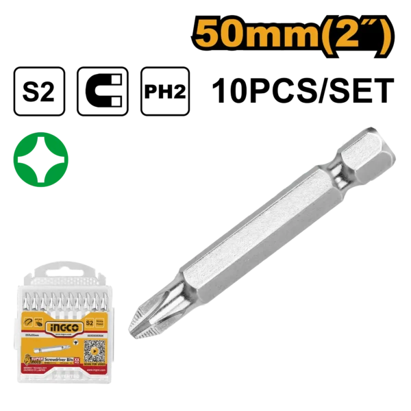 SET PUNTAS DESTORNILLADOR 10PCS PH2 - 2"