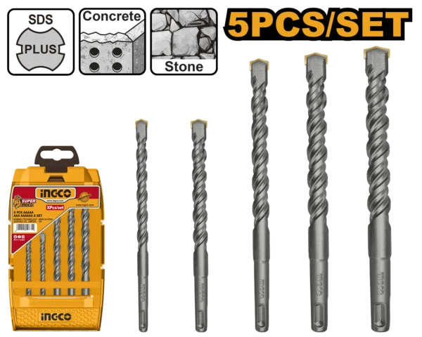 JUEGO DE BROCAS 5PCS SDS PLUS INDUSTRIAL