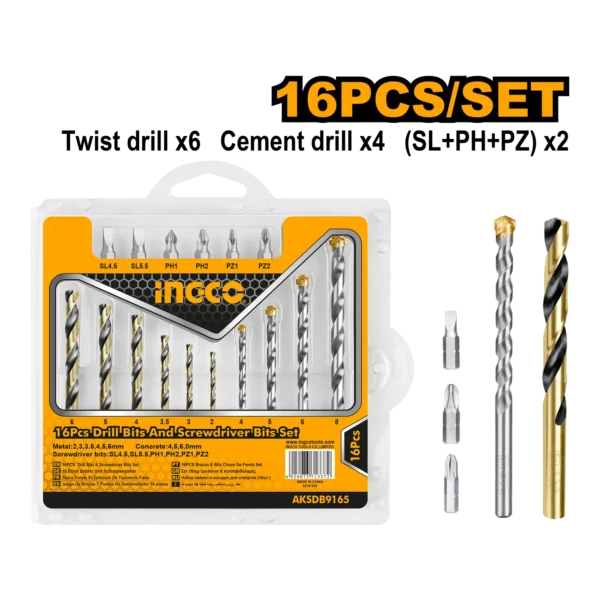 JUEGO DE BROCAS 10PCS HSSY CONCRE+6PTAS DEST