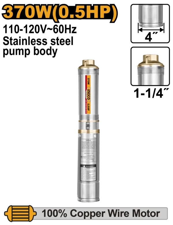 BOMBA DE AGUA SUMERGIBLE 0.50HP INDUSTRIAL