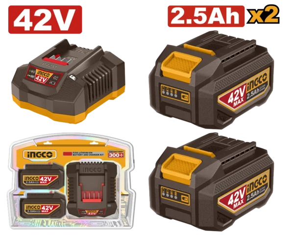 JUEGO DE 2PCS BATERIAS Y CARGADOR 42V 2,5AH